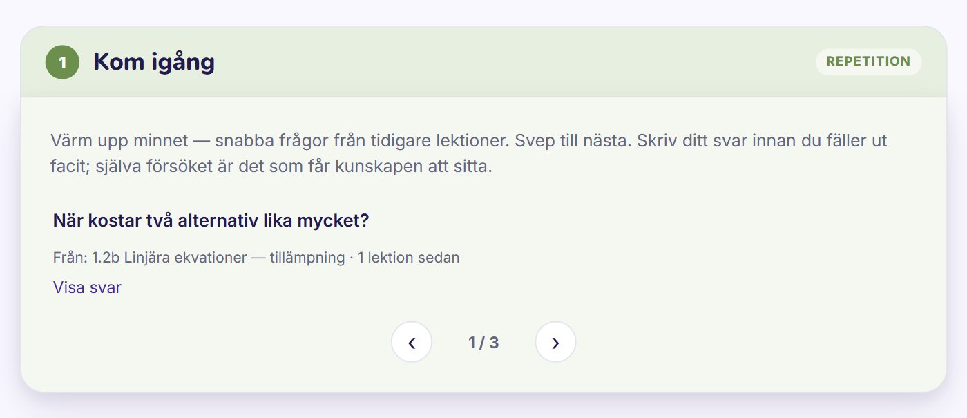 Kom igång i en riktig Smatte-lektion, Ekvationer med nämnare · Matte 1b